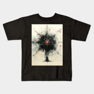 Japanese Geometry: Maui on Fire on a Dark Background Kids T-Shirt